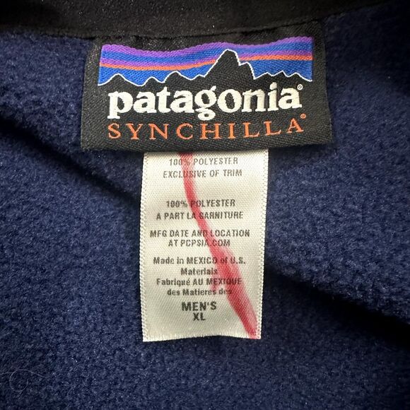 Patagonia Men's Synchilla Fleece Vest Navy Embroidered Logo, Size MEN'S XL - Picture 5 of 5